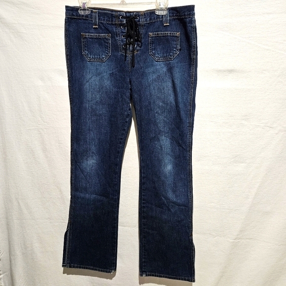 Abercrombie & Fitch Denim - Vintage Y2K Abercrombie and Fitch Lace-Up Boot Cut Jeans Sz 10.